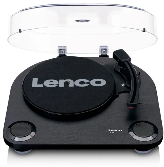Lenco Wood turntable with built-in speakers - Pladespiller Sort